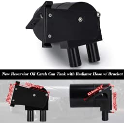 Black Reservior Oil Catch Can Reservoir Tank Kit with Silicone Radiator Hose for BMW N20 / N26 OCC-1032-BK