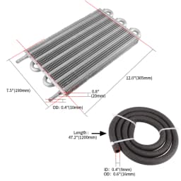 RASTP-4/6/8 Row Oil Cooler Kit Radiator Aluminum Car Transmission Plate & Fin Oil Cooler Auto-Manual Radiator Converter OSA014