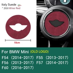 Super Suede For Mini Cooper F54 F55 F56 F57 F60 R55 R56 R57 R58 R59 R60 R61 Flannel Car Steering Wheel Center Cover Trim Sticker