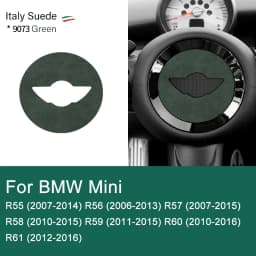 Super Suede For Mini Cooper F54 F55 F56 F57 F60 R55 R56 R57 R58 R59 R60 R61 Flannel Car Steering Wheel Center Cover Trim Sticker