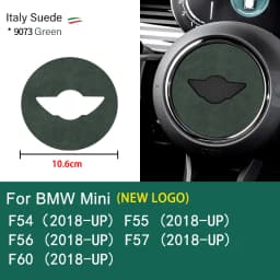 Super Suede For Mini Cooper F54 F55 F56 F57 F60 R55 R56 R57 R58 R59 R60 R61 Flannel Car Steering Wheel Center Cover Trim Sticker
