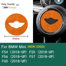 Super Suede For Mini Cooper F54 F55 F56 F57 F60 R55 R56 R57 R58 R59 R60 R61 Flannel Car Steering Wheel Center Cover Trim Sticker