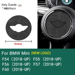 Super Suede For Mini Cooper F54 F55 F56 F57 F60 R55 R56 R57 R58 R59 R60 R61 Flannel Car Steering Wheel Center Cover Trim Sticker