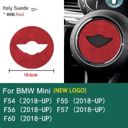 Super Suede For Mini Cooper F54 F55 F56 F57 F60 R55 R56 R57 R58 R59 R60 R61 Flannel Car Steering Wheel Center Cover Trim Sticker