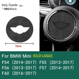 Super Suede For Mini Cooper F54 F55 F56 F57 F60 R55 R56 R57 R58 R59 R60 R61 Flannel Car Steering Wheel Center Cover Trim Sticker