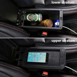 For Honda City Armrest Box for Honda New City Car Armrest Heighten Double Layer Storage Box Retrofit Car Accessories with USB