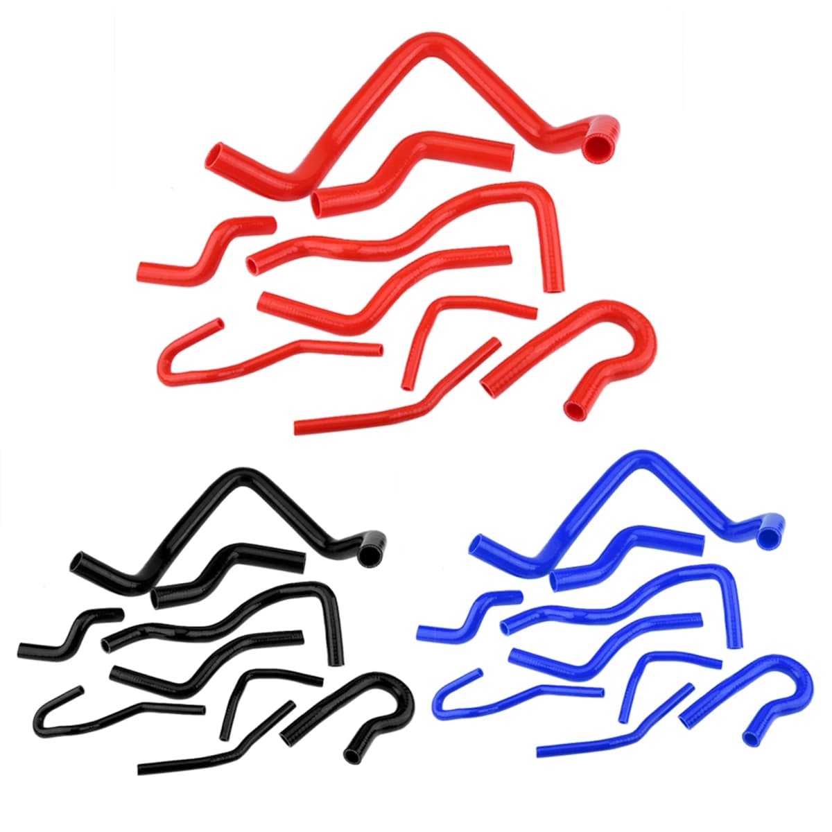 9pcs Red Silicone Auto Radiator Hose Kit for Civic D15 D16 SOHC EG/EK 1992‑2000