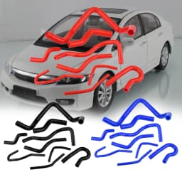 9pcs Red Silicone Auto Radiator Hose Kit for Civic D15 D16 SOHC EG/EK 1992‑2000