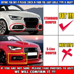 Car Front Bumper Fog Lamp Grille For AUDI A1 8X 2010 2011 2012 2013 2014 1pair Honeycomb Mesh Fog Light Grill Cover