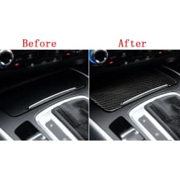 For Audi A4 B8 A5 Q5 Central Control Storage Box Panel Cover Sticker Real Carbon Fiber Car Interior Accessories