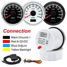 52MM Digital GPS Speedometer Gauge+Antenna Odometer 7 Color Backlight Universal for 12V 24V Car Boat Marine Motorcycle Yacht