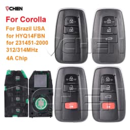 For Toyota Corolla 231451-2000 Remote Control Smart Key 2/3/4Button HYQ14FBN 4A Chip 312/314MHz For Brazil 2019 2020 2021 2022