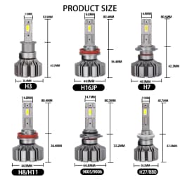 DAWNKNIGHT S5 S6 H8 H11 HB4 9006 PSX24W H16 PTF Fanless Led Car Fog Light Bulb 60W 12V 6000K Canbus Auto Led Headlight Lamp