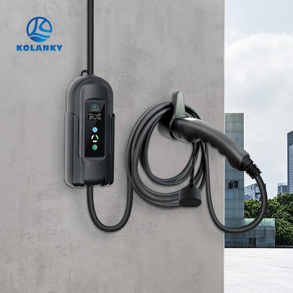 EV Charger Type 2 Plug Holder Wallbox Bracket With Cable Twining Hook Electric Vehicle Accessories