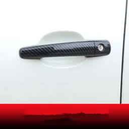 For Peugeot 208 2012-2019 Black Carbon Fiber Chrome Car Door Handle Cover Trim Sticker Styling Auto Accessories