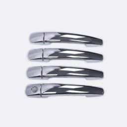 For Peugeot 208 2012-2019 Black Carbon Fiber Chrome Car Door Handle Cover Trim Sticker Styling Auto Accessories