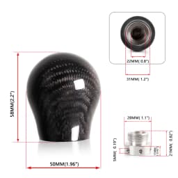 New Arrived Carbon Fiber Gear Shift Knob Manual Transmission Gear Stick Head Shifter Lever Handle With Limiter Adapter SFN135