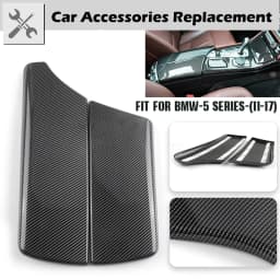 2Pcs Carbon Fiber Center Console Storage Box Armrest Panel Cover Sticker LHD For BMW 5 Series F10 F18 2011-2017 Car Accessories