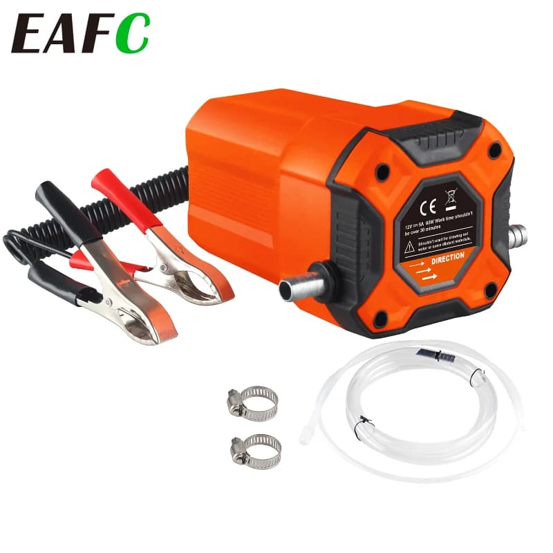 12V Car Electric Oil Extractor Transfer Pump 80W Mini Fuel Engine Oil/Crude Oil Fluid Suction Pump with Tubes For Auto Boat