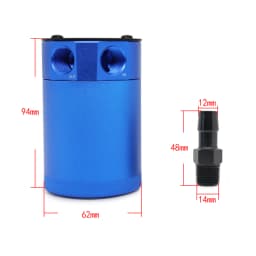 Universal 300ml Oil Catch Can Compact Baffled 2-Port Aluminum Reservoir Oil Catch Tank Fuel Tank Two Hole Breathable Kettle