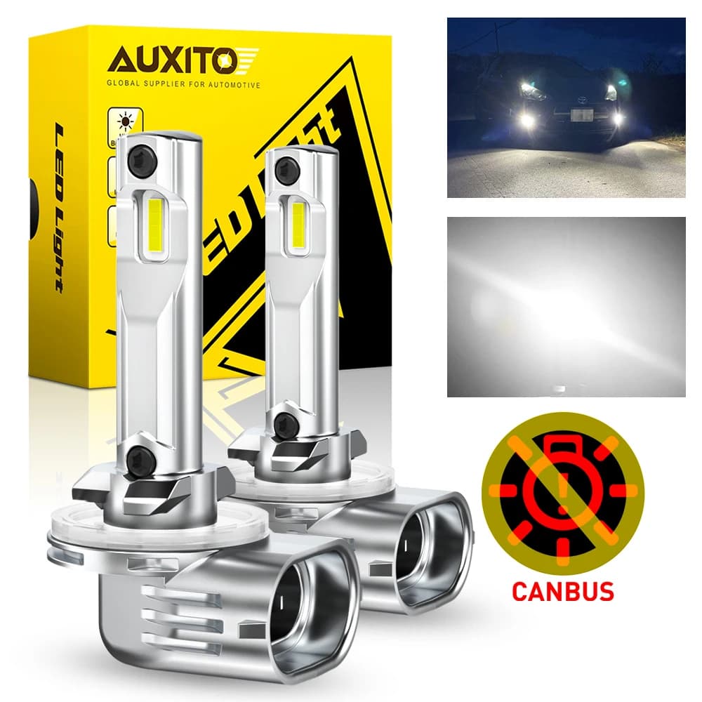 AUXITO 2Pcs H27W 881 LED Canbus 880 H27 H27W/2 H21W/1 LED Fog Lights Bulbs Car Fog Driving Lamp DRL No Error High Power 6500K