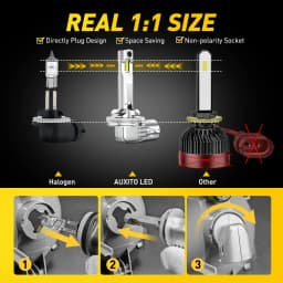AUXITO 2Pcs H27W 881 LED Canbus 880 H27 H27W/2 H21W/1 LED Fog Lights Bulbs Car Fog Driving Lamp DRL No Error High Power 6500K