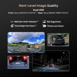 70mai Dash Cam A810S Front 4K Rear 1080P Support 4G Module GPS & ADAS Night Vision Supercapacitor Car DVR 70mai A810S
