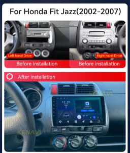 2Din Android Car Stereo Radio For Honda Fit Jazz City 2001-2008 Multimedia Player Navigation GPS Carplay Auto No DVD With Screen