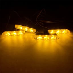 3 LED Car Front Grille Strobe Lights LED Flash Warning Lamp Red Blue Yellow White Vehicle Emergency Flasher Signal Lighting 12V