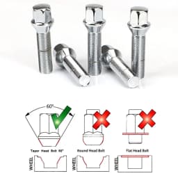 5 Pieces Nuts Suit for BMW X1 X3 X5 X6 X7 3 Series 28/35/40/45/50/55/60 Mm Lengthen Steel Wheel Bolts M14 X 1.5 12*1.5 14*1.25 1