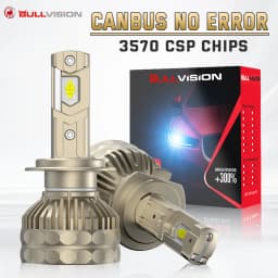 Bullvision H7 LED Canbus Headlight Super HB4 H11 H4 H1 9012 HB3 9005 9006 H8 Lights Plug-N-Play Bulbs 300W 6000K Auto Fog Lamp