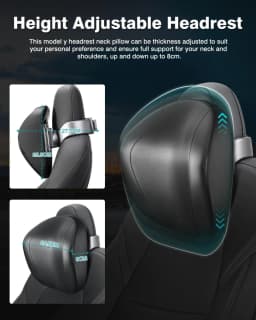 For Tesla Model Y Model 3 Headrest Pillow Adjustable Car Seat Headrest with 360°Rotating Phone/Tablet Bracket Holder Neck Rest