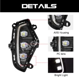 Daytime Running Lamp DRL Led Lights Fog Toyota RAV4 2019 2020 2021 Turn Signal DayLight Accessories