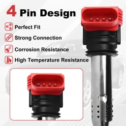 4 Pieces Ignition Coil for Audi R8 A3 A4 A5 A6 A8 TT Q3 Q5 VW Jetta Passat Golf CC 06E905115E 06E905115 07K905715F 06E905115G