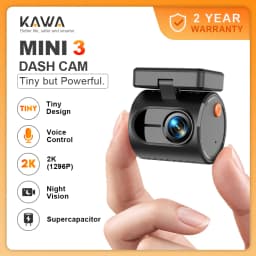 KAWA Dash Cam MINI 3 Tiny 2K 1296P Voice Control Colorful Night Vision 24H Parking Guard Camera WIFI, G-sensor, Supercapacitor