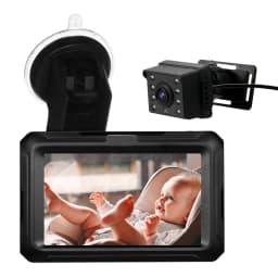 Baby Car Mirror1080P Baby Monitor with Camera Baby Car Mirror with 4.3'' IPS Screen Night Vision Function Adjustable Wide