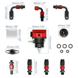 Adjustable FPR AN6 Fitting EFI Fuel Pressure Regulator For 7MGTE MKIII with Hose Line Fittings Oil 100psi Gauge Universal