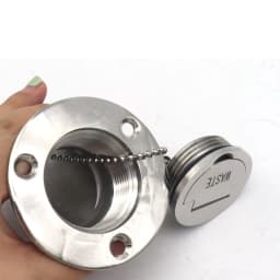 45 Degree 316 Stainless Steel Deck Filler Key Cap GAS DIESEL FUEL WASTE WATER 38mm 50mm Deck Filler Caps for Marine Boat