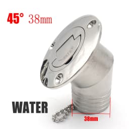 45 Degree 316 Stainless Steel Deck Filler Key Cap GAS DIESEL FUEL WASTE WATER 38mm 50mm Deck Filler Caps for Marine Boat