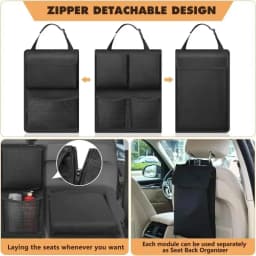 Universal Car Trunk Organizer Large Capacity Oxford Cloth Rear Seat Storage Cargo Rack Removable Seat Back Hanging Organizer