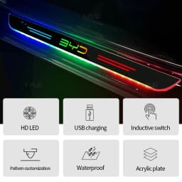 Customized For BYD Atto 3 EV yuan song han 2022 2023 Car Welcome Door illuminated Sill Light Logo Lamp LED Car Pedal Decoration