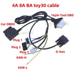 Toy30 Cable 4A 8A BA Smart Key Program Cable 16pin OBD Cable for Autel OBDSTAR K518 Xhorse Key Tool Plus for All Toyota Lexus