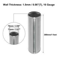 X Autohaux Aluminum Alloy Intake Tube OD 38/45/51/63/76/89/102MM Intercooler Pipe Air Tube 0 45 Degrees 300mm Long for Auto Car