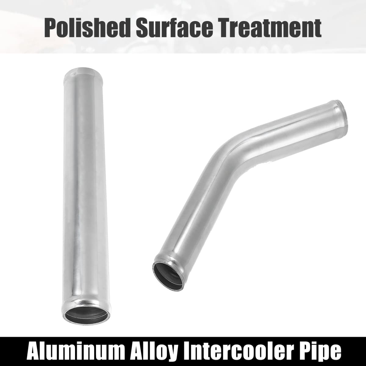 X Autohaux Aluminum Alloy Intake Tube OD 38/45/51/63/76/89/102MM Intercooler Pipe Air Tube 0 45 Degrees 300mm Long for Auto Car