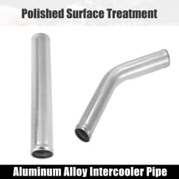 X Autohaux Aluminum Alloy Intake Tube OD 38/45/51/63/76/89/102MM Intercooler Pipe Air Tube 0 45 Degrees 300mm Long for Auto Car