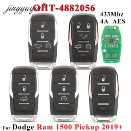 Jingyuqin OHT-4882056 Smart Prox Remote Key Fob 433.92MHz 4A Chip for Dodge Ram 1500 Pickup 2019 2020+ 68291692AD 68291691AD