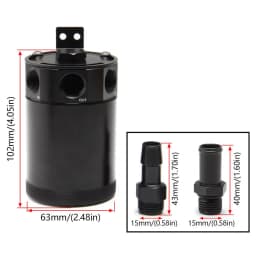 Universal Car Racing Baffled Aluminum 2-Port/3-Port Oil Catch Can Tank Reservoir Separator