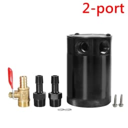 Universal Car Racing Baffled Aluminum 2-Port/3-Port Oil Catch Can Tank Reservoir Separator