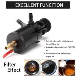 Universal Car Racing Baffled Aluminum 2-Port/3-Port Oil Catch Can Tank Reservoir Separator