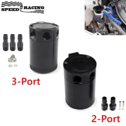 Universal Car Racing Baffled Aluminum 2-Port/3-Port Oil Catch Can Tank Reservoir Separator